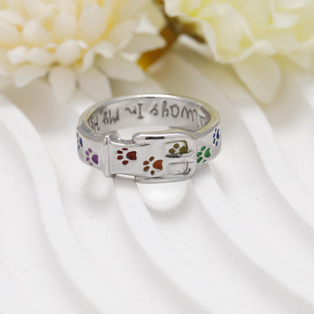 Anillo de huella de pata «Siempre en mi corazón» – imagen 2
