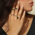 Set de anillos Zarina de oro con esmeralda exquisita – imagen 3