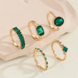 Set de anillos Zarina de oro con esmeralda exquisita – imagen 2
