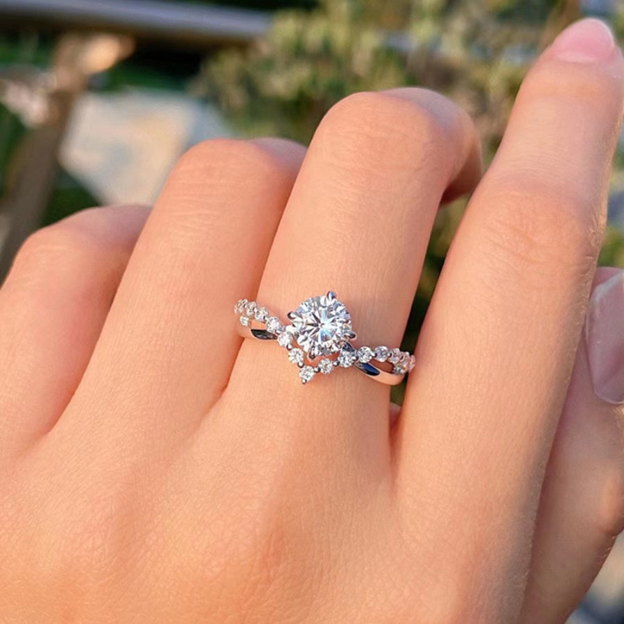 Anillo Aurora Vine de circonita en oro blanco – imagen 2