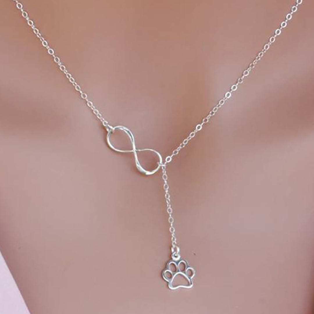 Collar colgante infinito con huella de perro – imagen 2