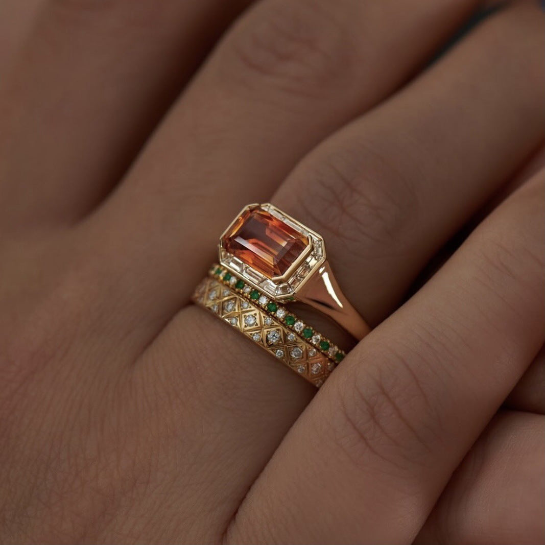 Set de tres anillos vintage dorados – imagen 2