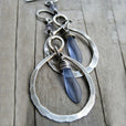 Pendientes bohemios plateados de piedra lunar – imagen 2