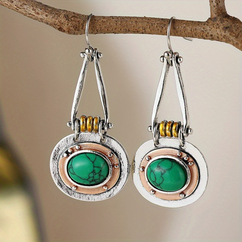 Pendientes geométricos de turquesa elegantes