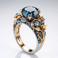 Anillo vintage de topacio dorado