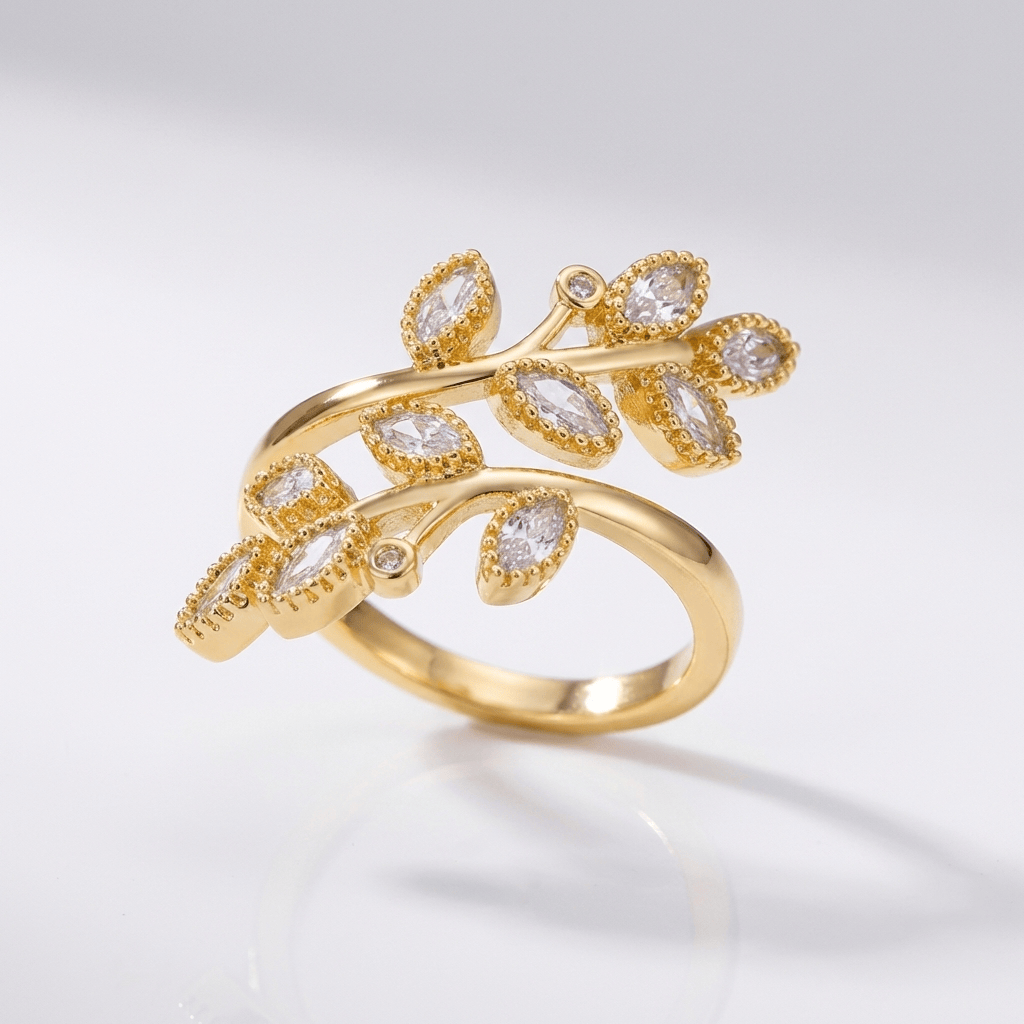 Anillo envolvente de hojas de lujo – imagen 5