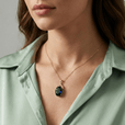 Collar de topacio azul y oro – imagen 2