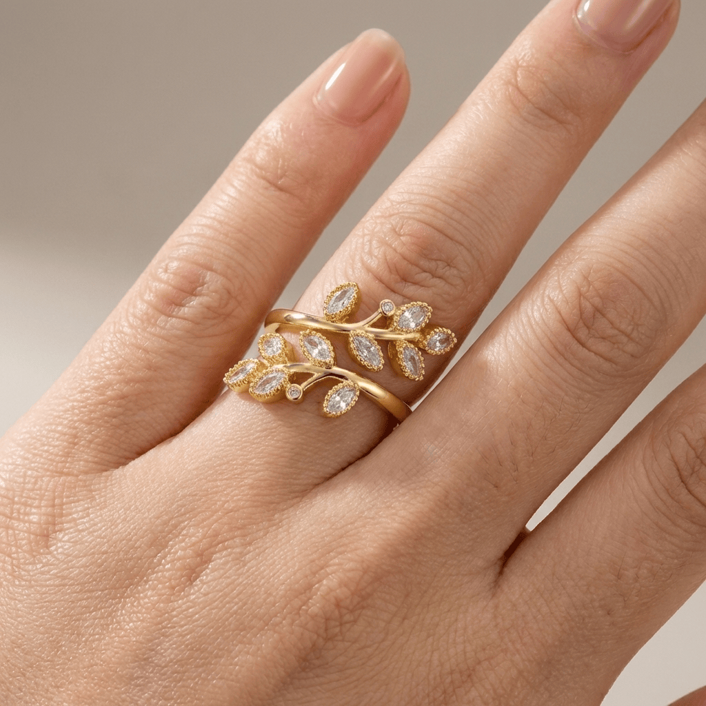 Anillo envolvente de hojas de lujo – imagen 6