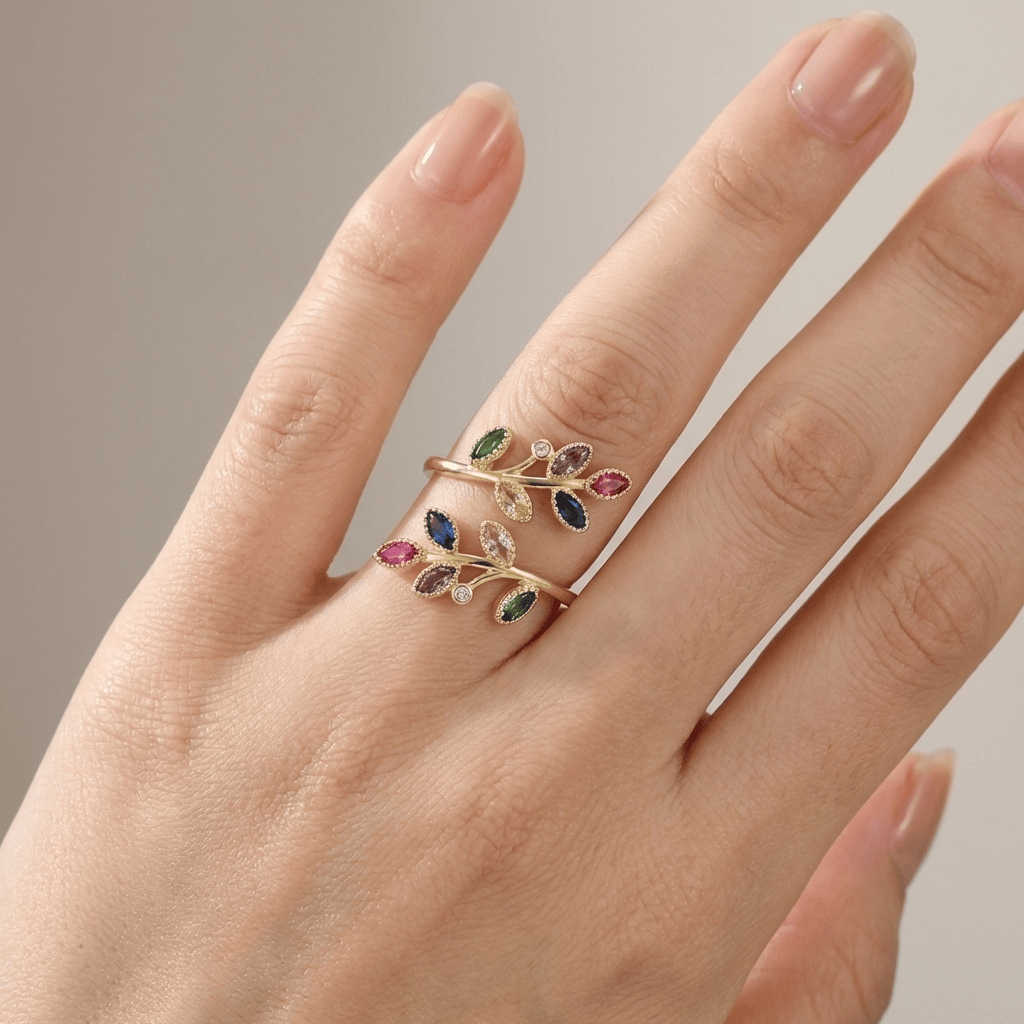 Anillo envolvente de hojas de lujo – imagen 2