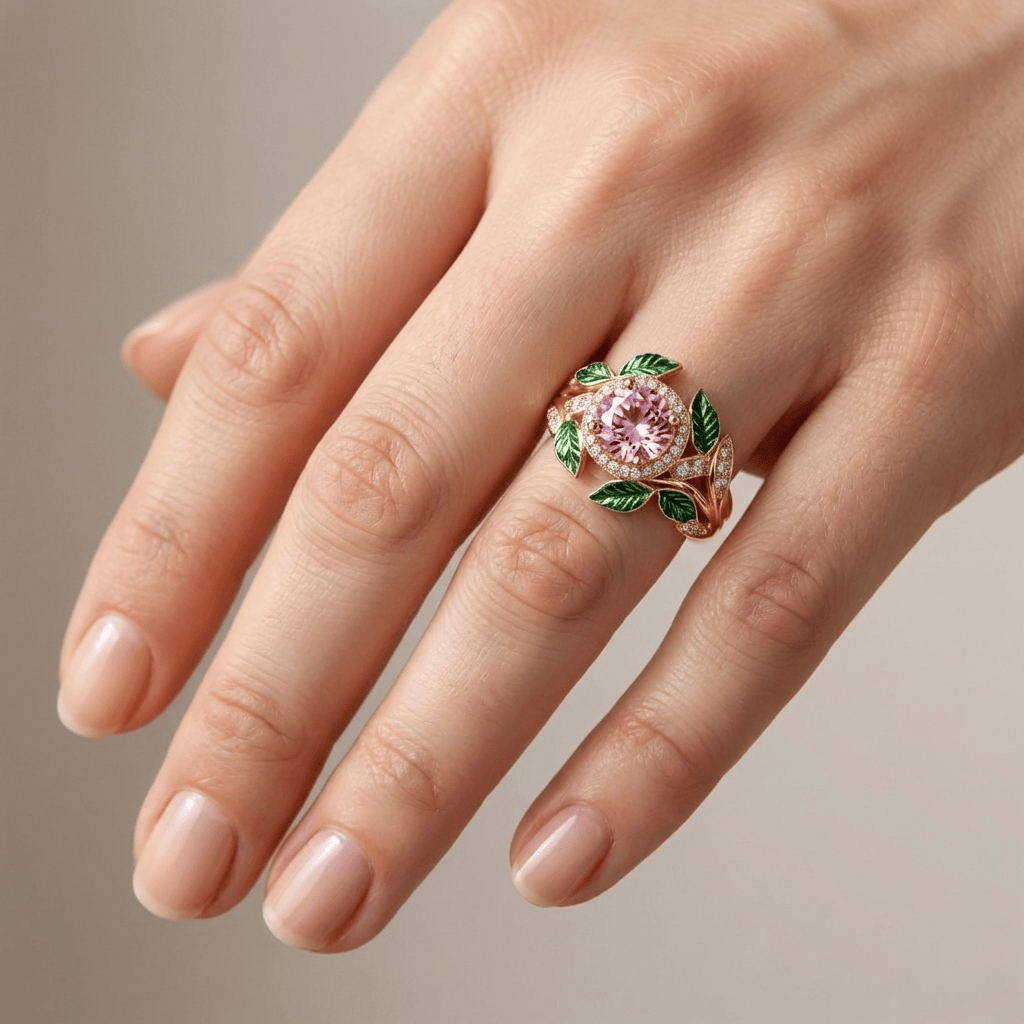 Anillo dorado de flor encantada – imagen 2