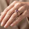 Anillo vintage de flor morada – imagen 2