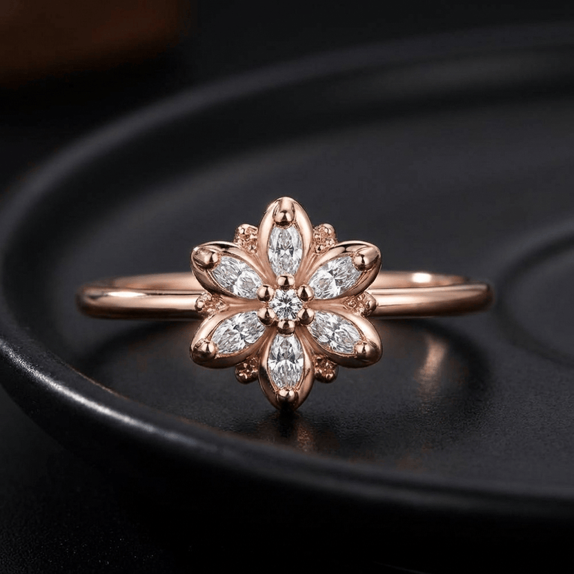 Anillo floral de luz de estrellas