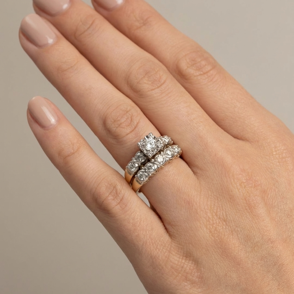 Anillo clásico floral de circonita – imagen 2