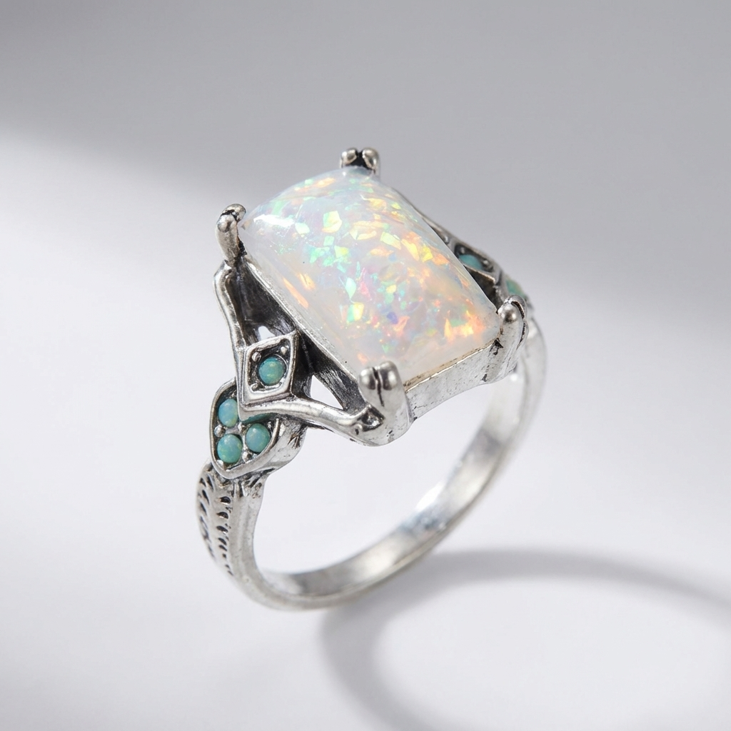 Anillo de ópalo radiante Aurora – imagen 2