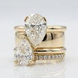 Anillo de circonita con doble pera