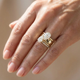 Anillo de circonita con doble pera – imagen 2