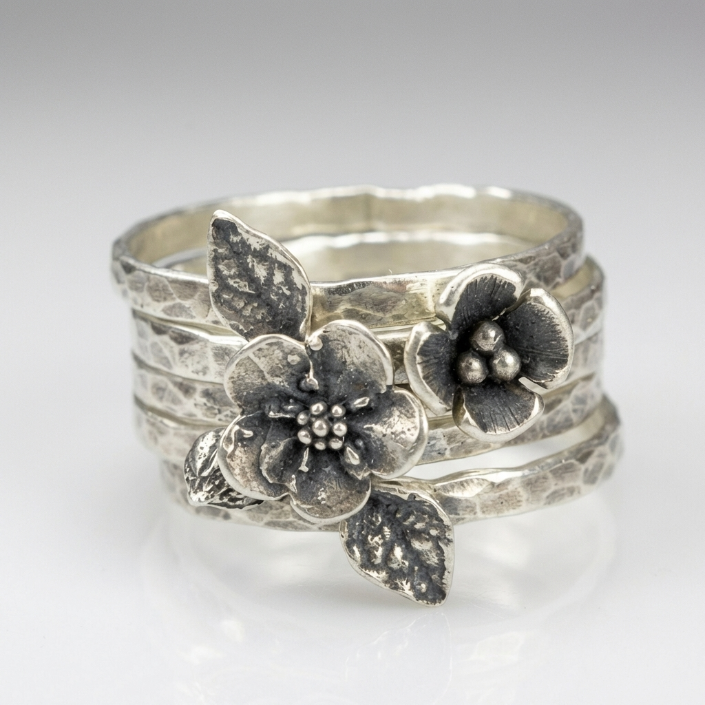 Anillo vintage floral de jardín
