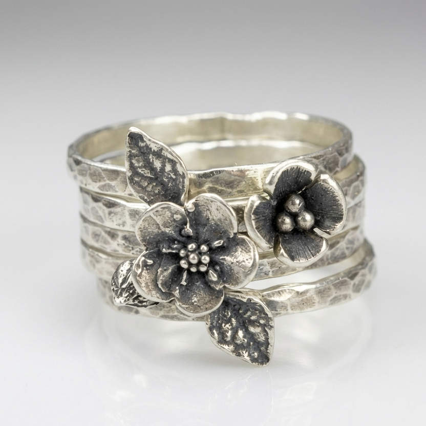 Anillo vintage floral de jardín