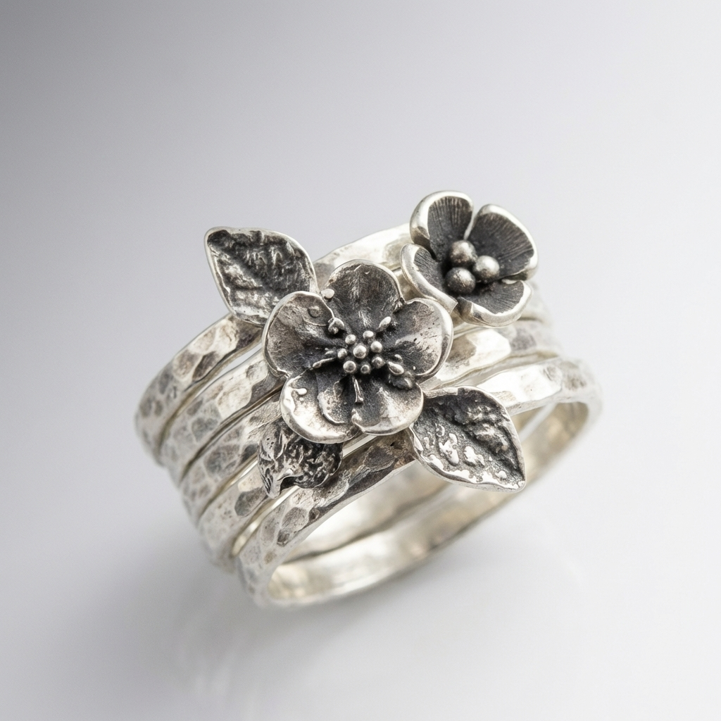 Anillo vintage floral de jardín – imagen 2