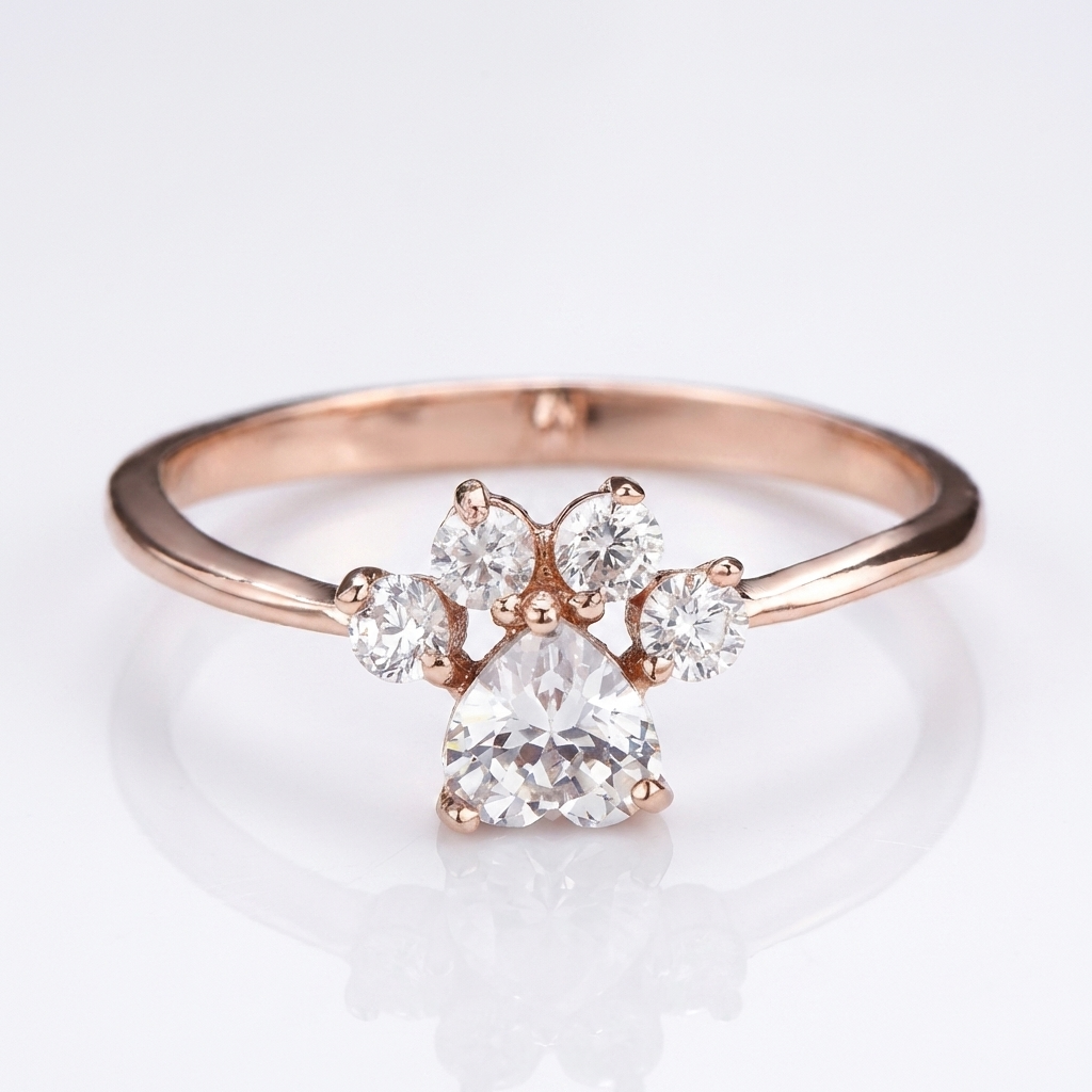Anillo de circonita con huella única