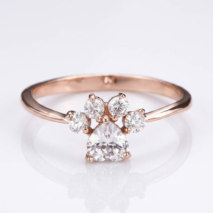 Anillo de circonita con huella única