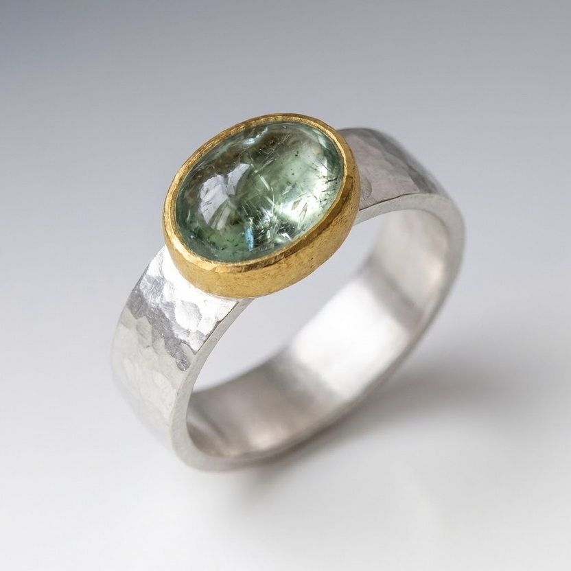 Anillo vintage Greenfield plateado