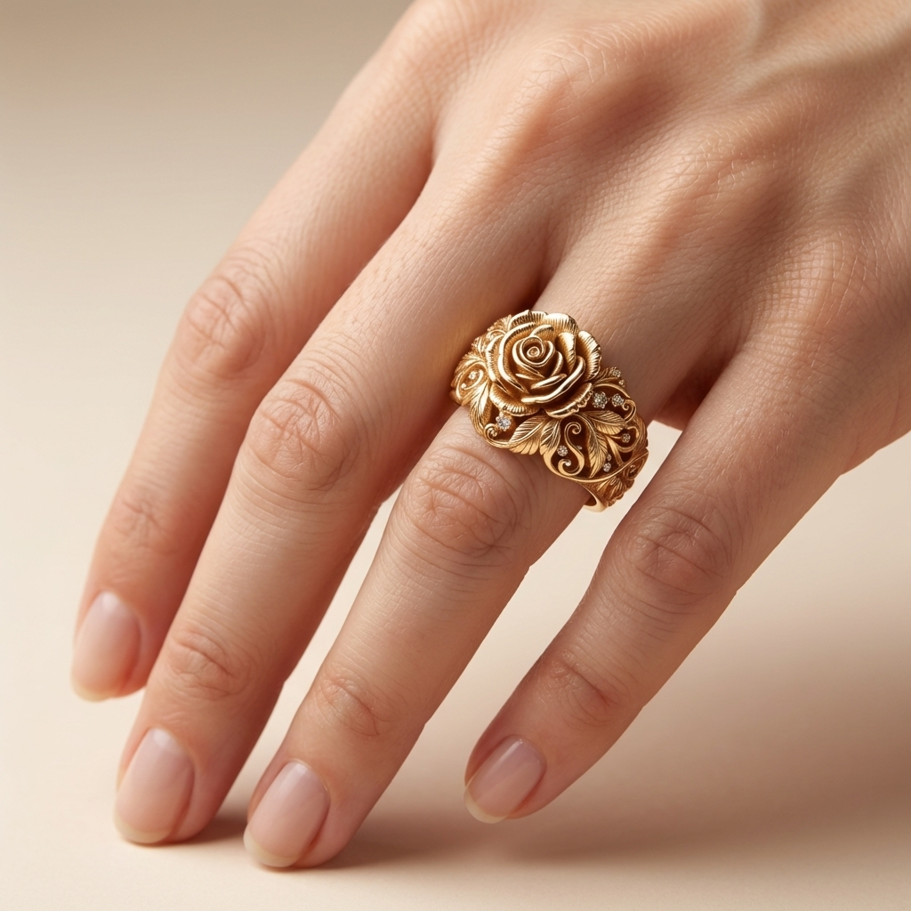 Anillo clásico de oro rosa – imagen 2