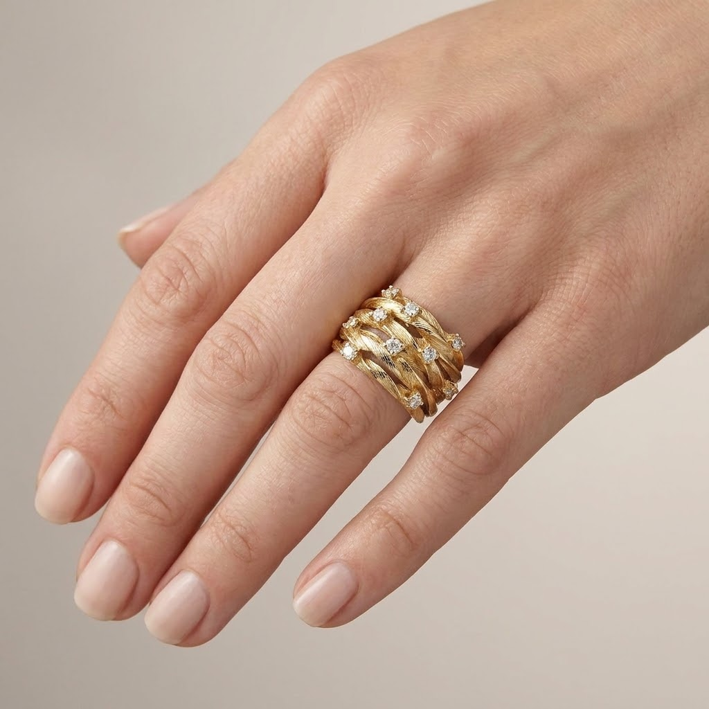 Anillo antiguo con circonita en forma de hoja – imagen 2