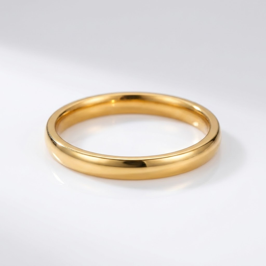 Anillo clásico liso de oro