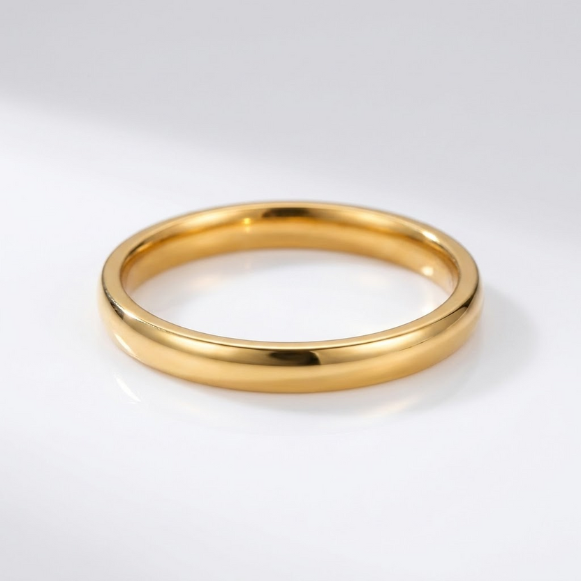 Anillo clásico liso de oro