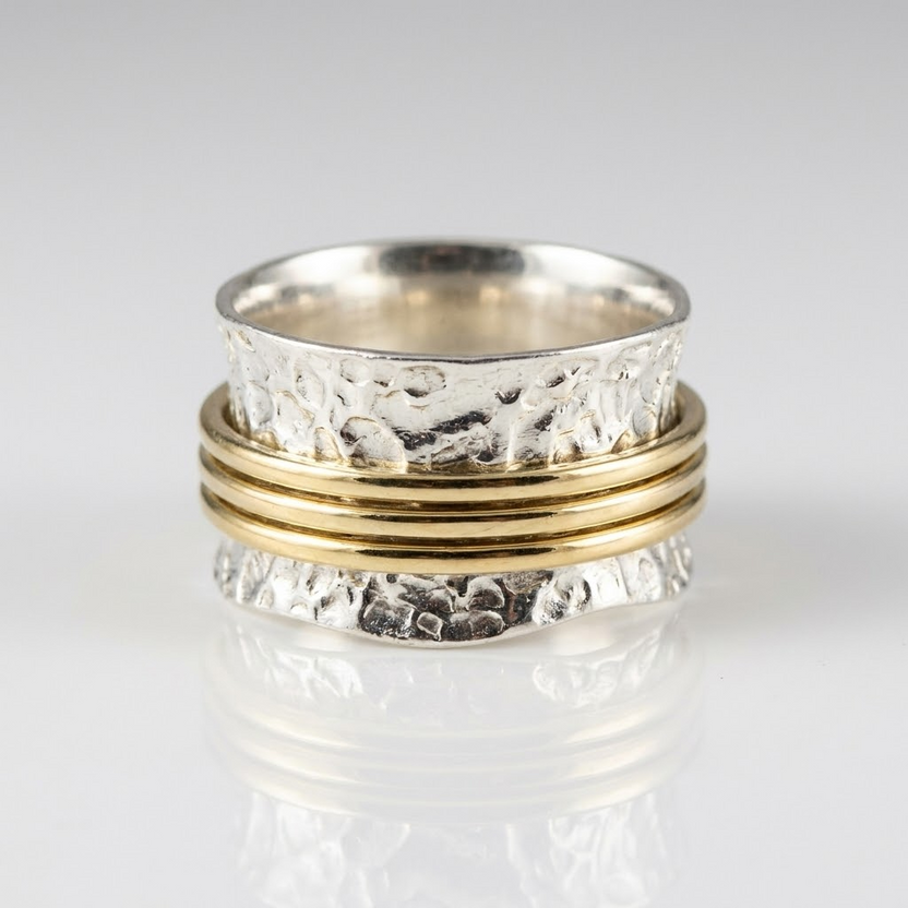 Anillo giratorio vintage bicolor