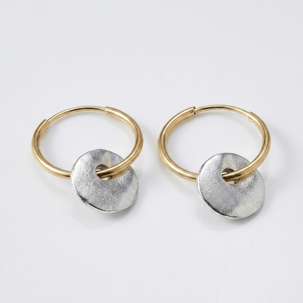Pendientes aro de disco vintage