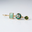 Pendientes trío verde de cristal – imagen 3