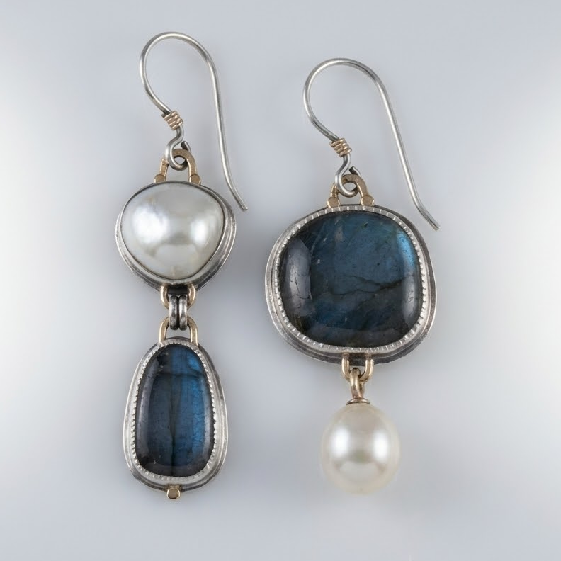 Pendientes de plata con ópalo Nocturno — Carmen, Lucía & Rocío