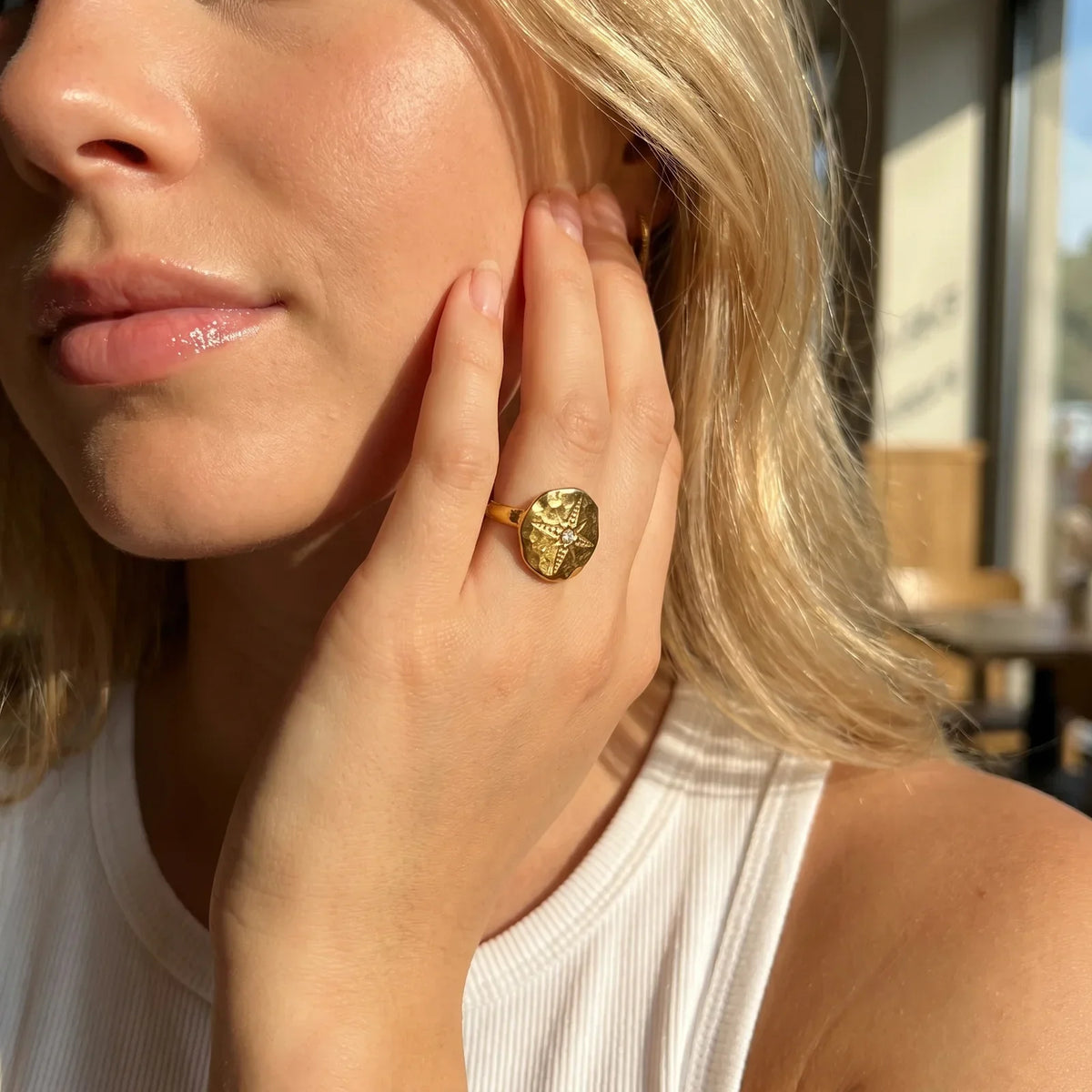 Anillo Aurelia de moneda antigua