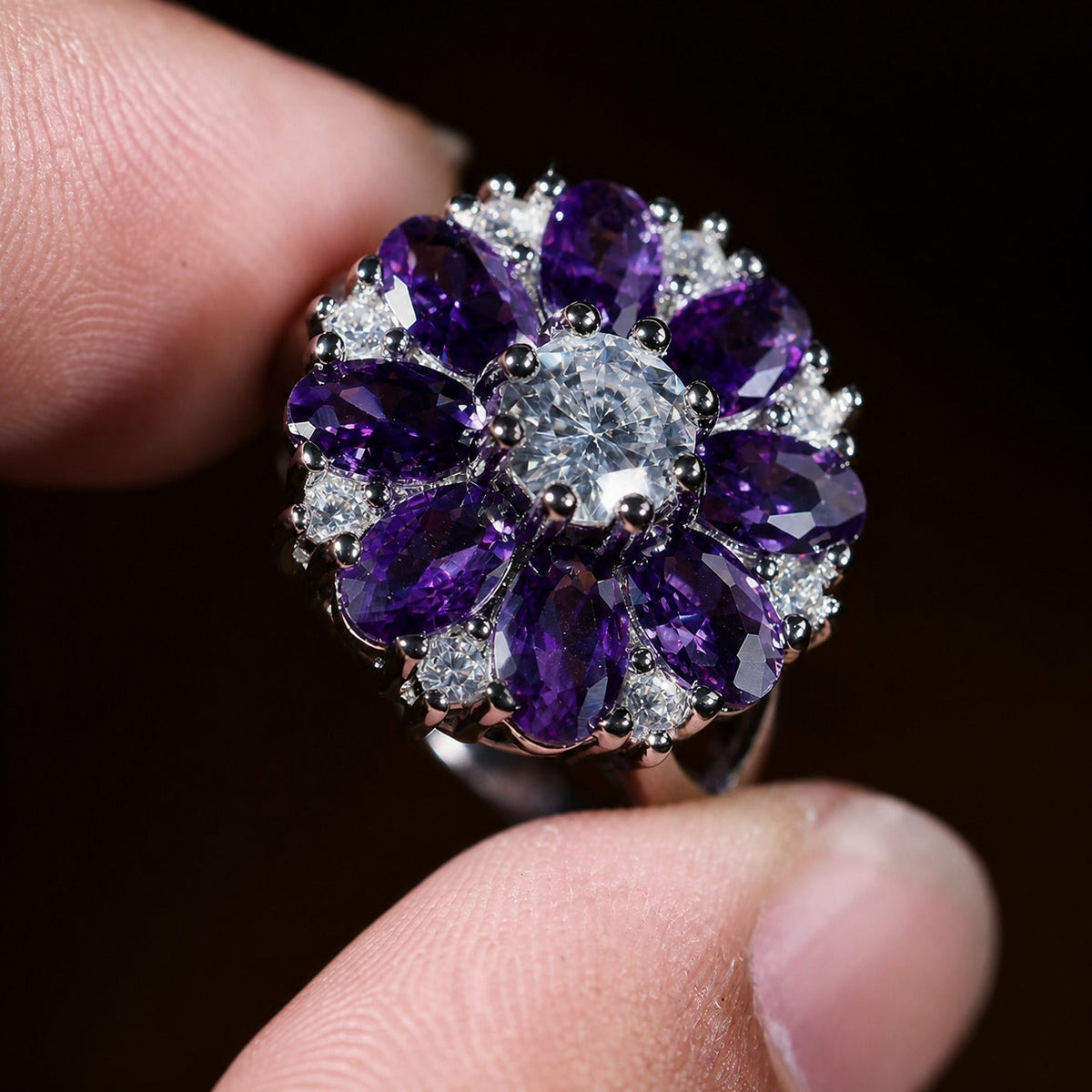 Anillo protagonista con flor real – imagen 2