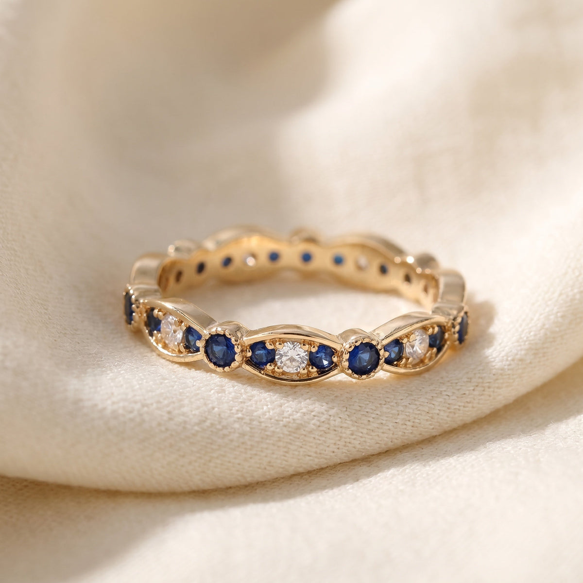 Anillo de banda Constelación de zafiro medianoche – imagen 2