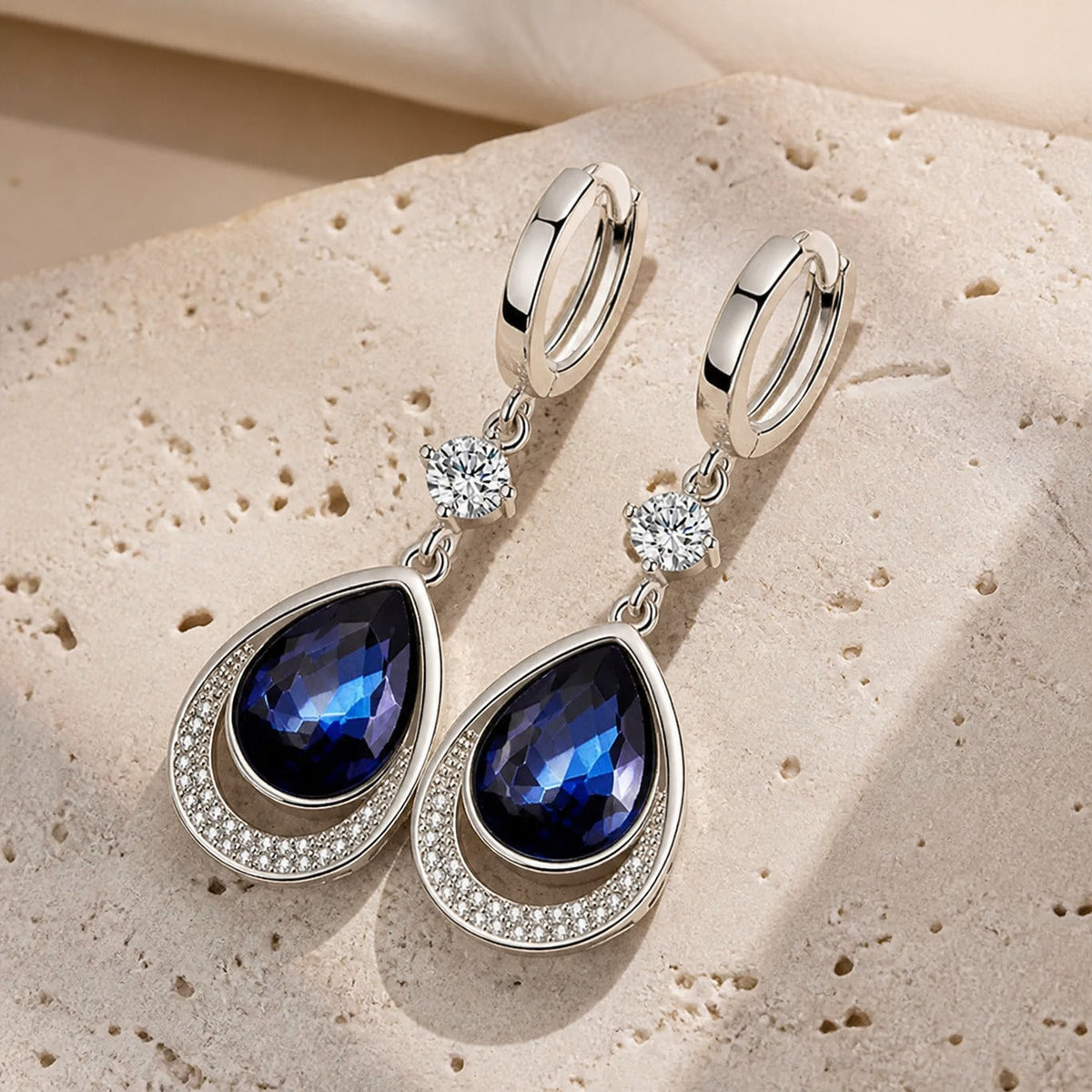 Pendientes de gota de zafiro – imagen 2