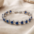 Pulsera de plata con corazón de zafiro – imagen 2