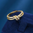 Anillo de circonita de lujo, estilo moda