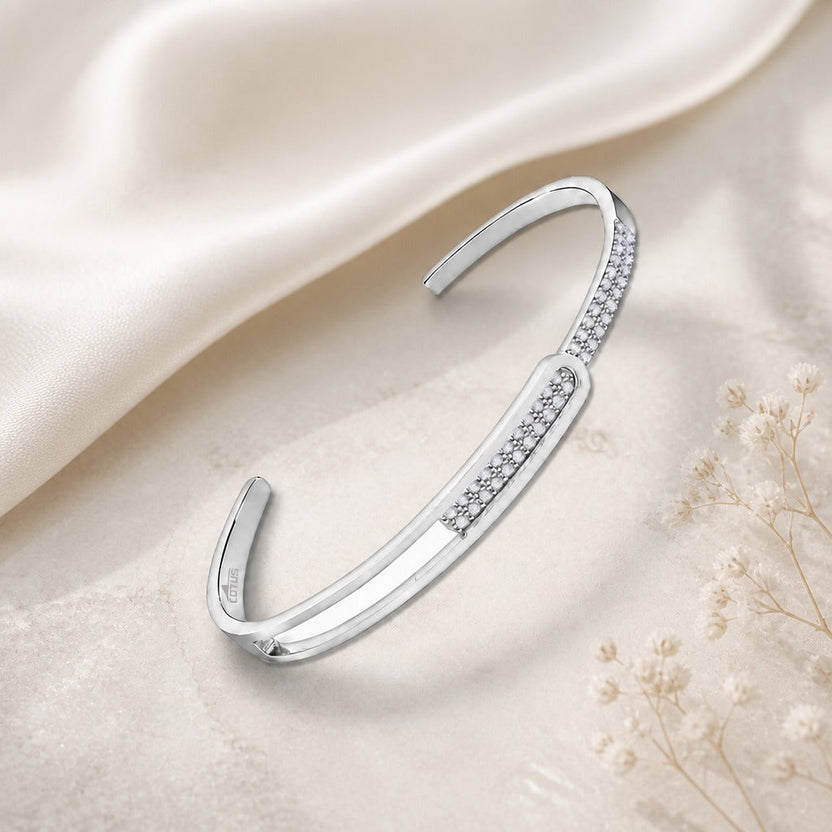 Pulsera abierta de circonita cúbica