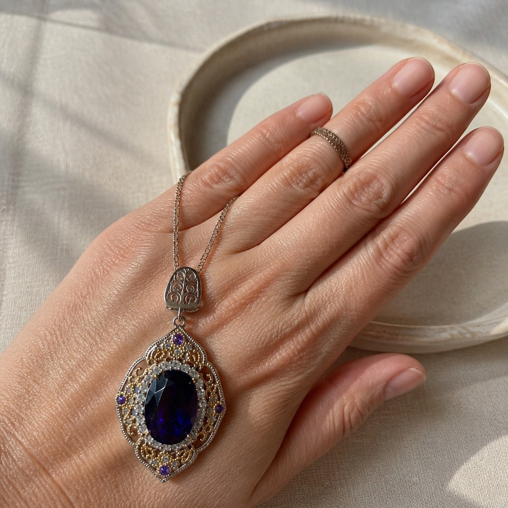 Collar vintage de circonitas – imagen 2
