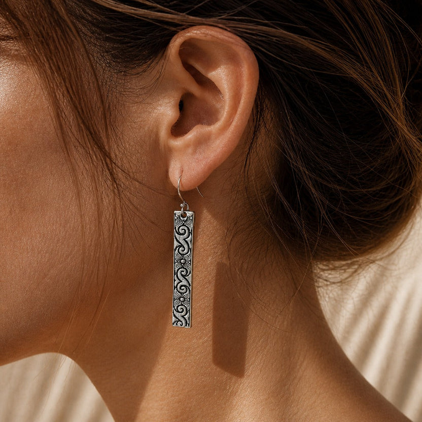 Pendientes florales vintage de cuchara