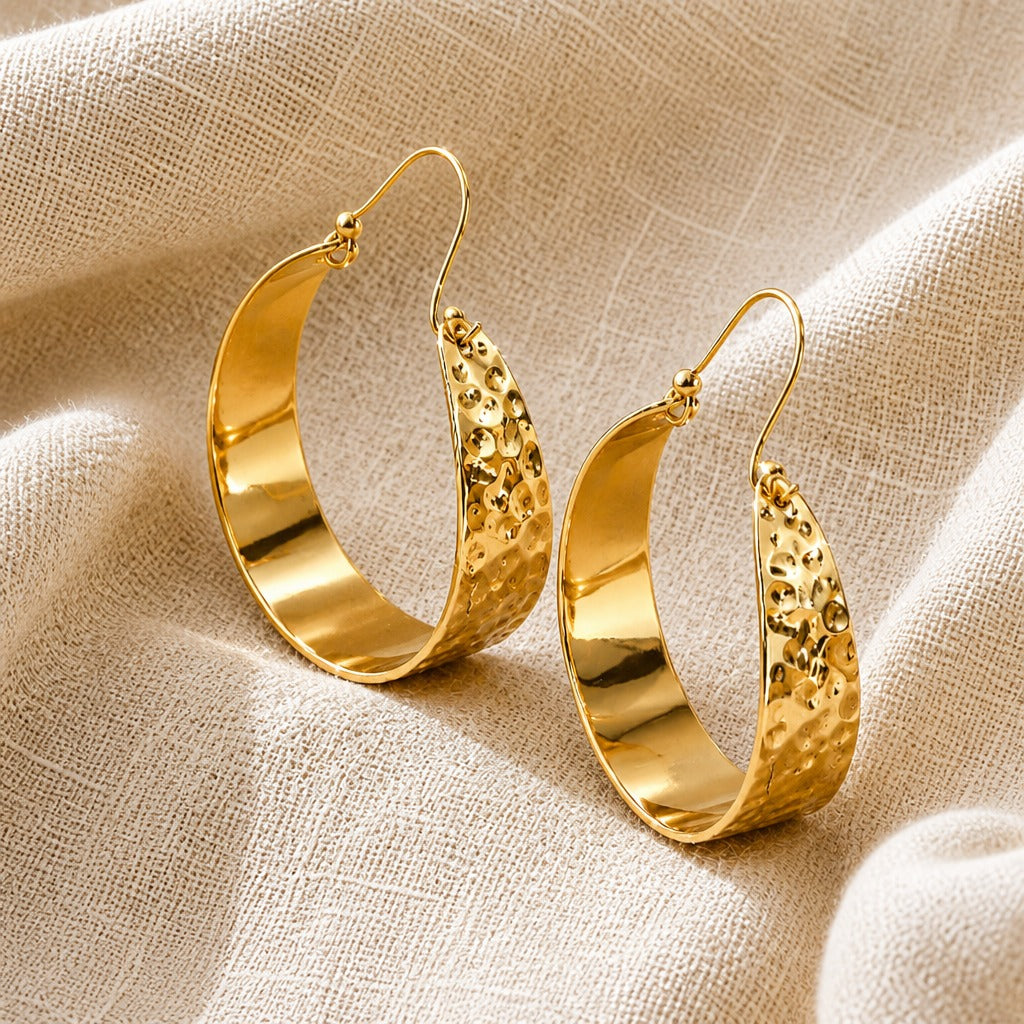 Pendientes de aro elegantes grabados – imagen 2