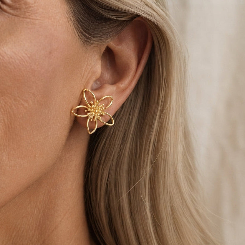 Pendientes con acento floral Celestine