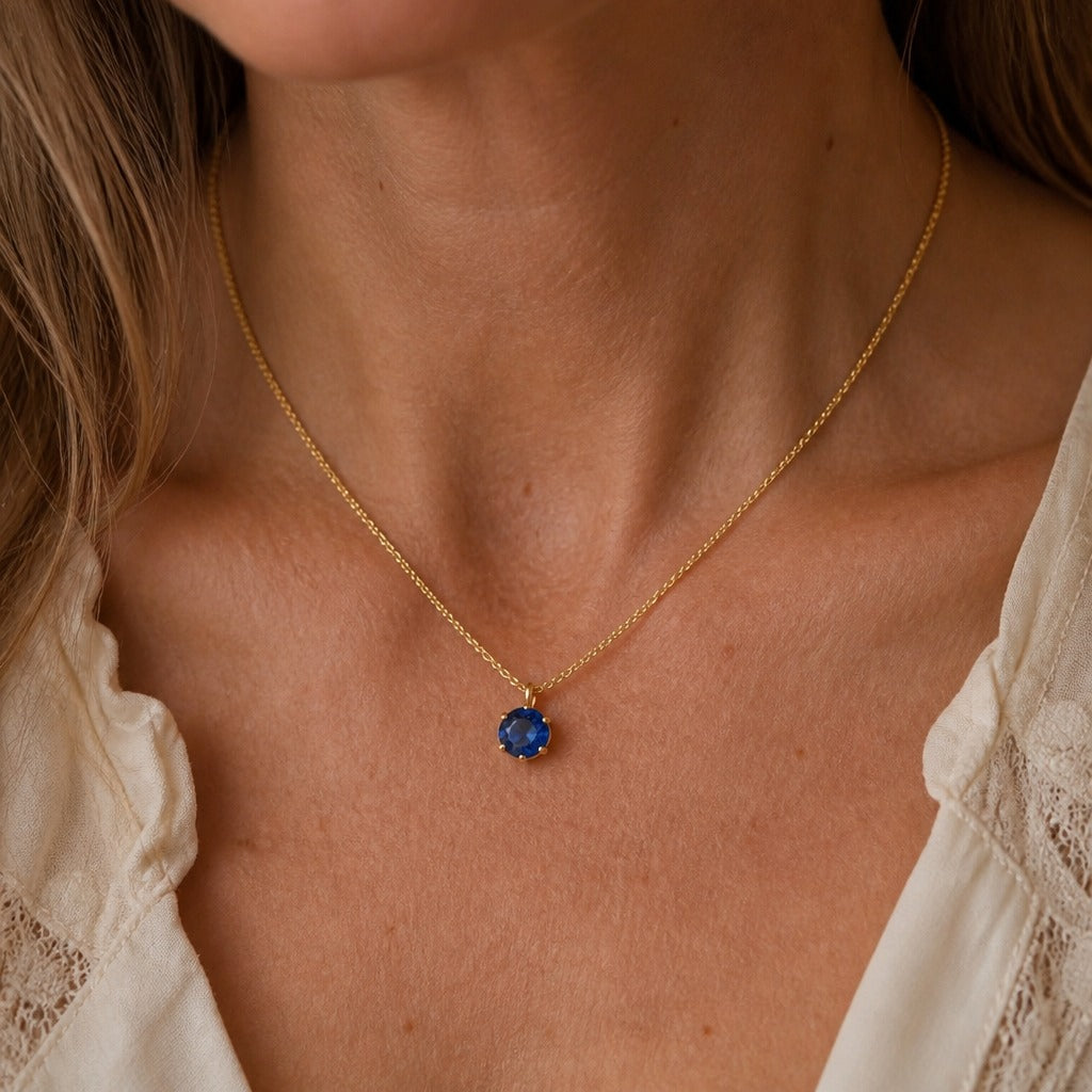 Collar con colgante solitario redondo – imagen 2