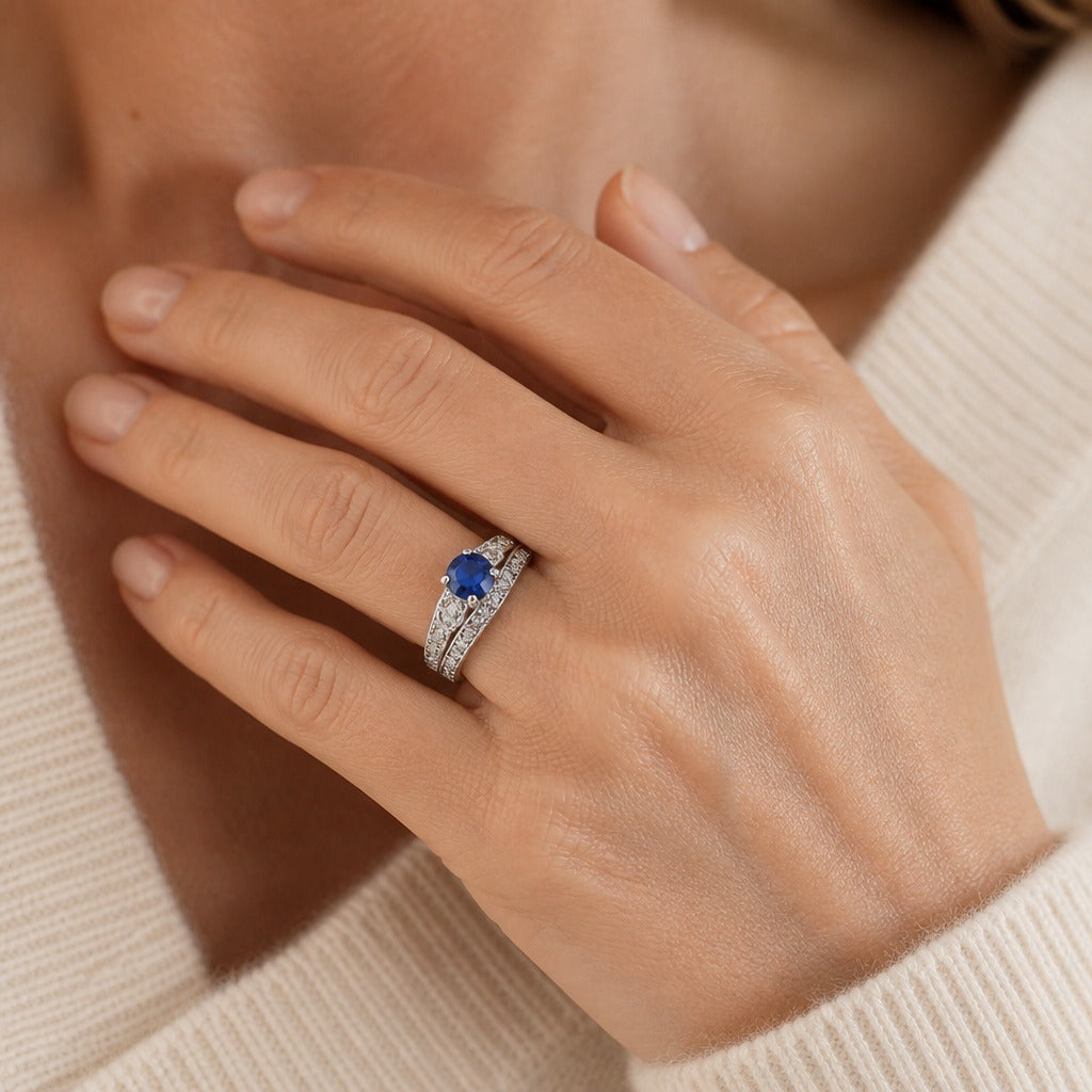 Set de anillos con acento trenzado