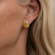 Pendientes ovalados amarillo deslumbrante