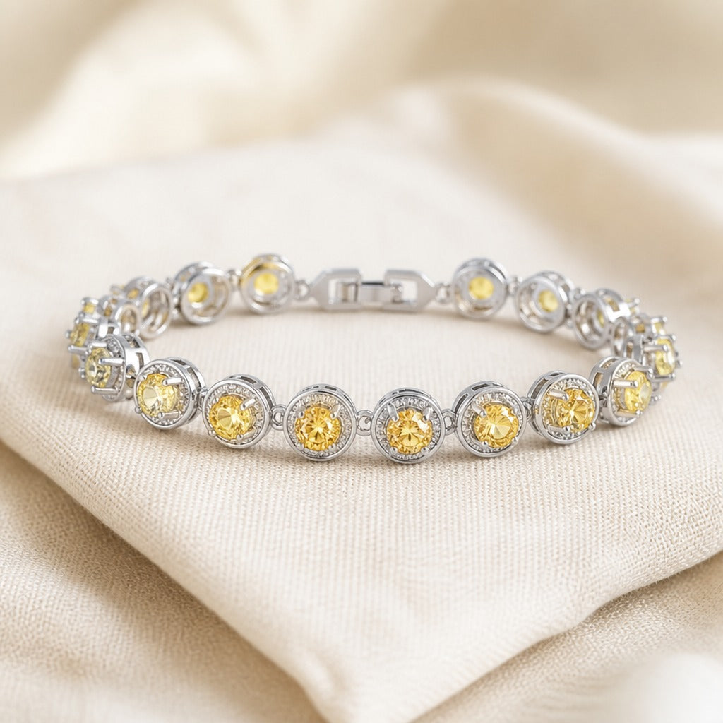 Pulsera redonda pulida amarilla