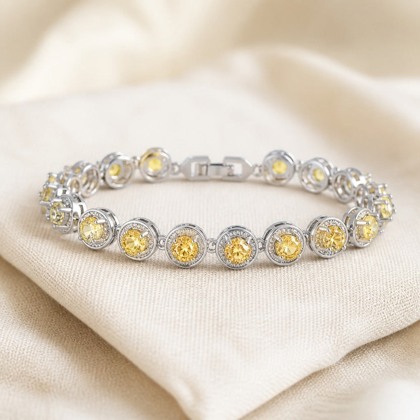 Pulsera redonda pulida amarilla